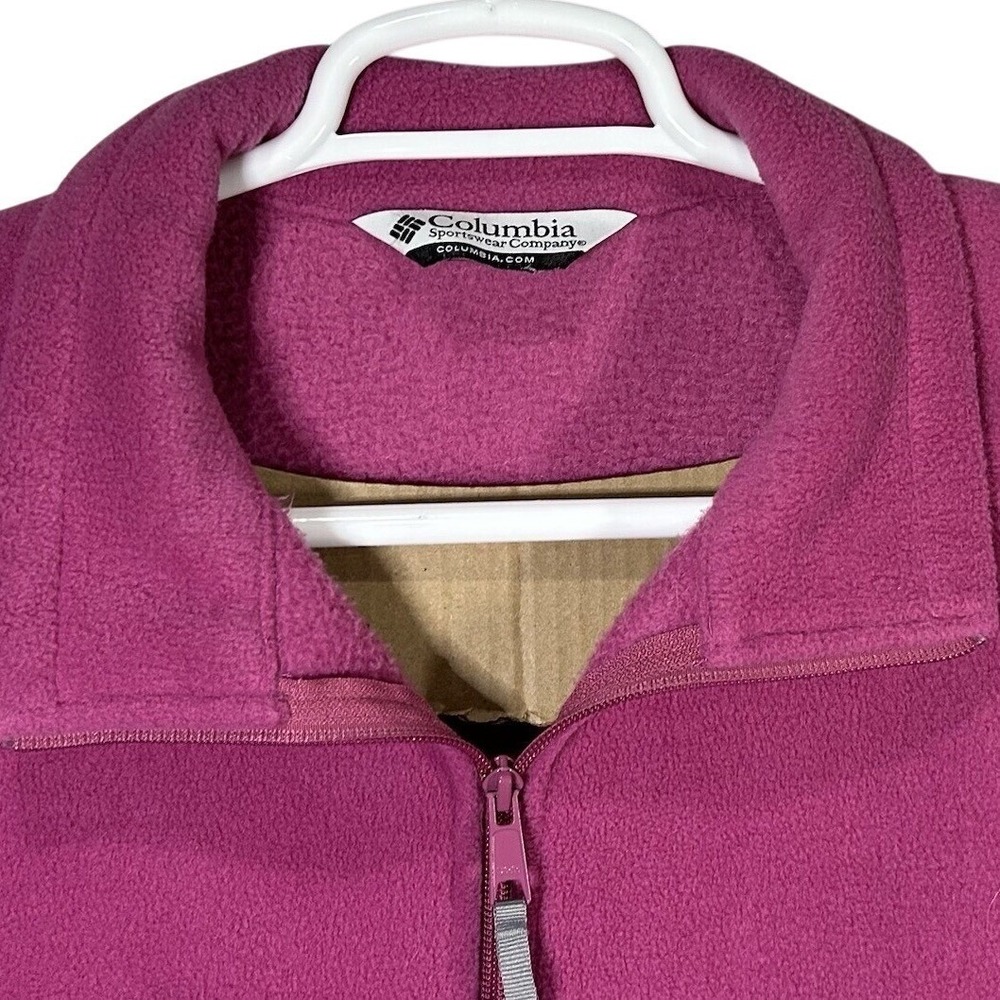 Columbia Jacket‎ Women's XL Pink Solid Fleece Embroidered Outdoors Hiking Casual